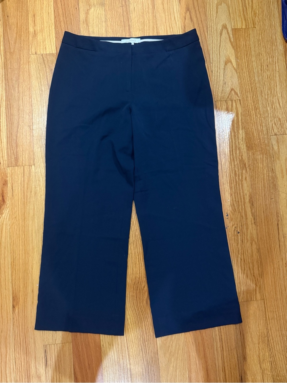 Ellen Tracy Navy Straight Leg Trousers Size 10